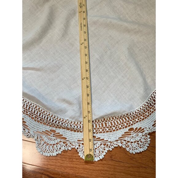 Handmade Round Lace Tablecloth with Intricate Crochet Details White 36 Inches - Picture 11 of 11